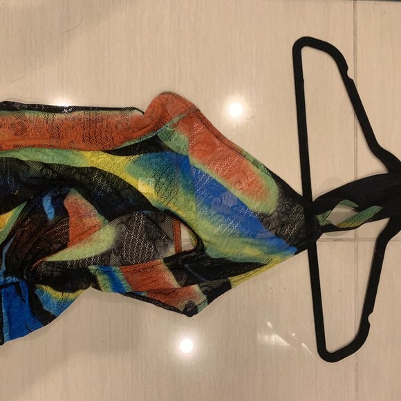 Kim Shui Blue Swirl Cut Out Qi Pao - Picture 5 of 6